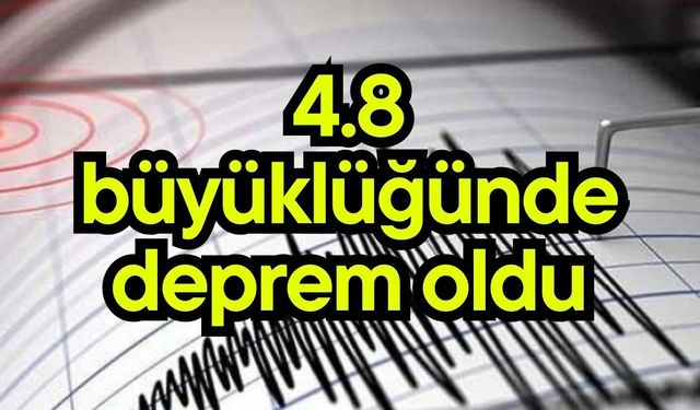 4.8 büyüklüğünde deprem oldu