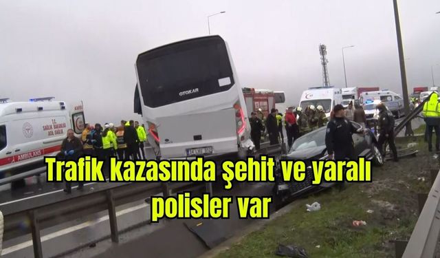 Trafik kazasında şehit ve yaralı polisler var (Video)
