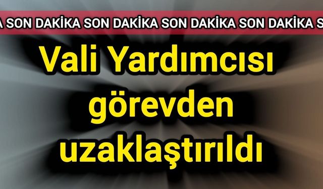 Vali Yardımcısı görevden uzaklaştırıldı!