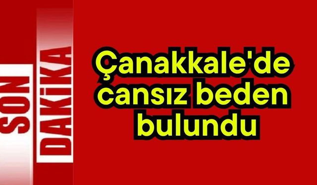 Çanakkale'de cansız beden bulundu