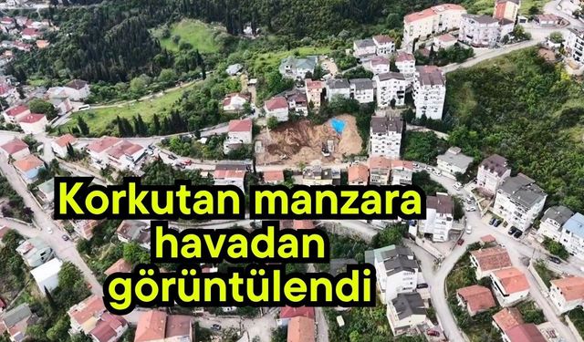 Korkutan manzara havadan görüntülendi