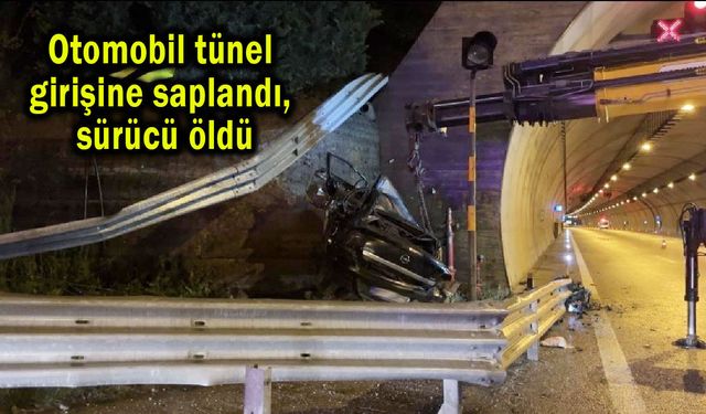 Otomobil tünel girişine saplandı, sürücü öldü (Video)
