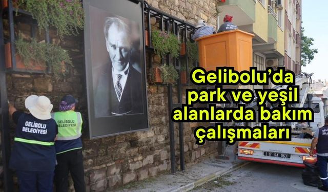 Gelibolu’da park ve yeşil alanlarda bakım çalışmaları
