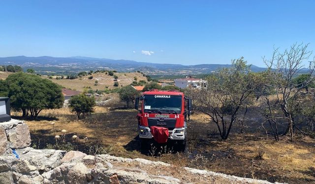 Çanakkale'de evin bahçesinde çıkan yangın korkuttu!