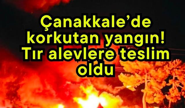 Çanakkale’de korkutan yangın! Tır alevlere teslim oldu