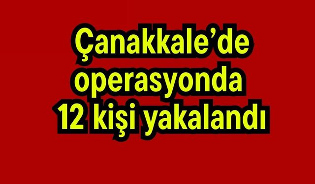 Çanakkale’de operasyonda 12 kişi yakalandı