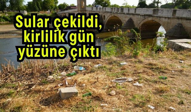 Sular çekildi, kirlilik gün yüzüne çıktı (Video)