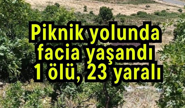 Piknik yolunda facia yaşandı  1 ölü, 23 yaralı