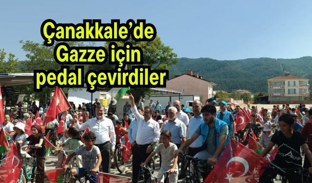 Çanakkale’de Gazze için pedal çevirdiler