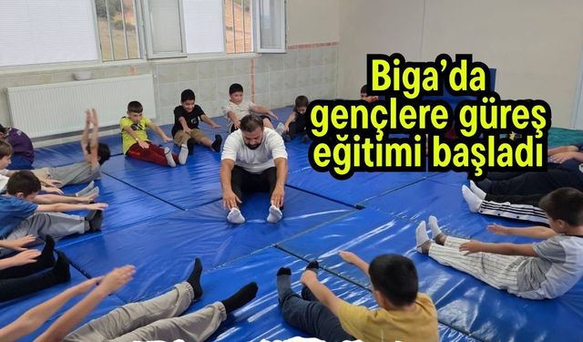Biga’da gençlere güreş eğitimi başladı