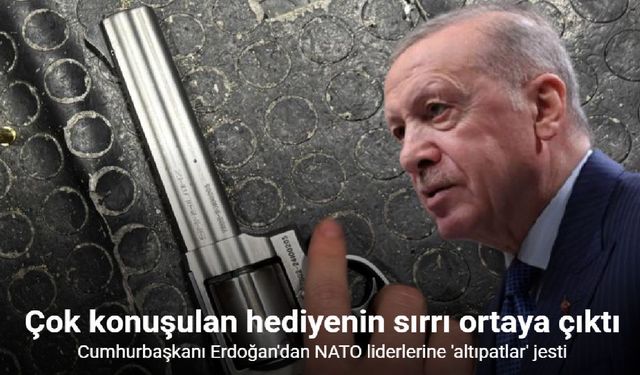 Cumhurbaşkanı Erdoğan’dan NATO liderlerine ’altıpatlar’ jesti (Video)