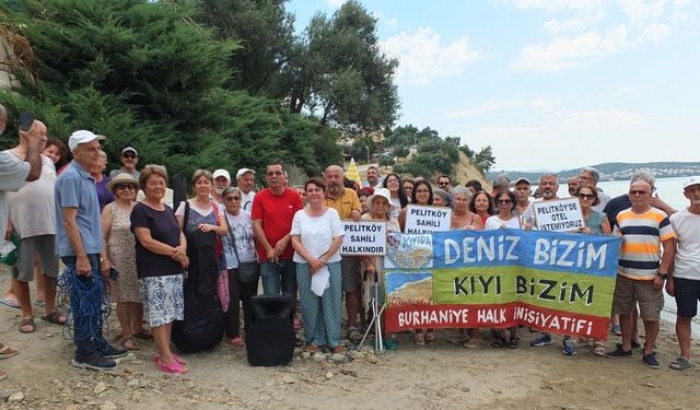 Komşu ilçede vatandaşlar kıyı işgaline tepki gösterdi (Video)