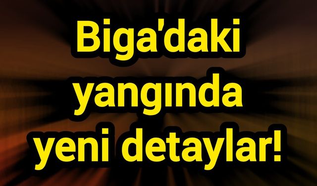 Biga’daki yangında yeni detaylar!
