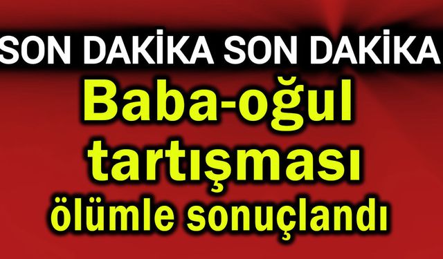 Baba-oğul tartışması ölümle sonuçlandı