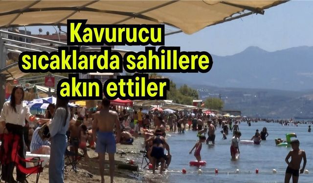 Kavurucu sıcaklarda sahillere akın ettiler (Video)