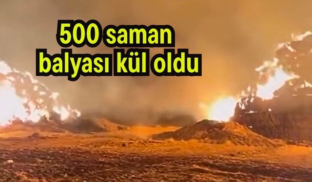 500 saman balyası kül oldu