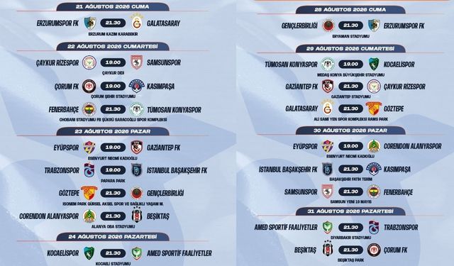 Trendyol Süper Lig'de 2-3. hafta programları açıklandı