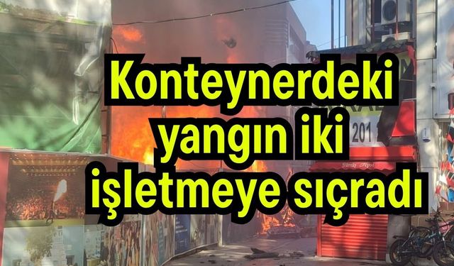 Konteynerdeki yangın iki işletmeye sıçradı