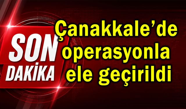Çanakkale’de operasyonla ele geçirildi