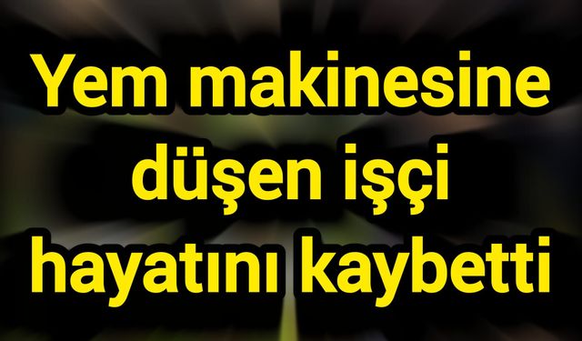 Yem makinesine düşen işçi hayatını kaybetti