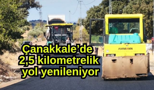 Çanakkale’de 2,5 kilometrelik yol yenileniyor
