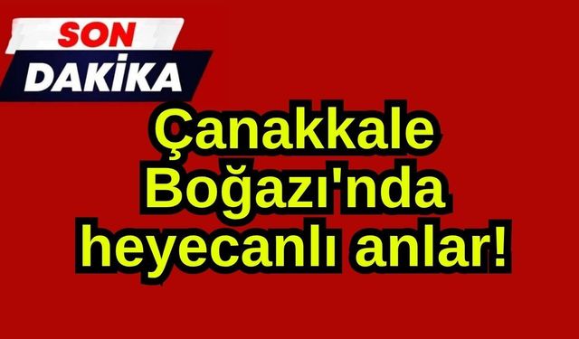 Çanakkale Boğazı'nda heyecanlı anlar!