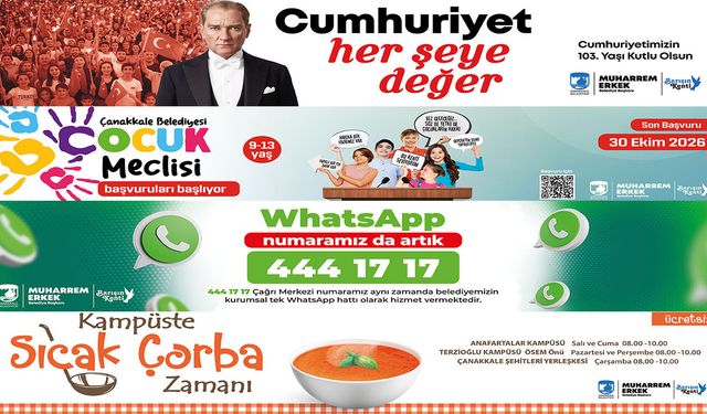 Çanakkale Belediyesi 29 Ekim 2026 Reklam İlanlar