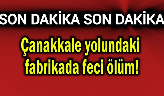 Çanakkale yolundaki fabrikada feci ölüm!