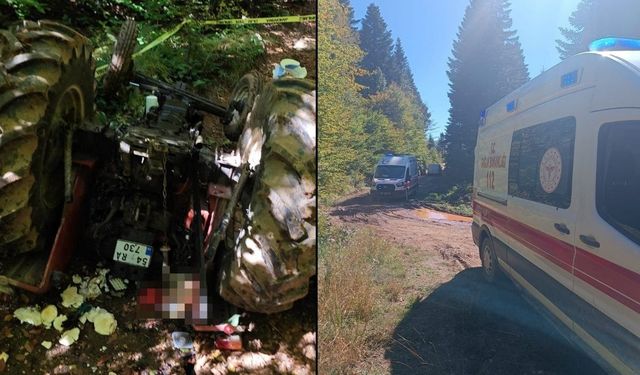 Mantar toplamaya giden ailenin traktörü devrildi: Dede öldü, torunu yaralandı