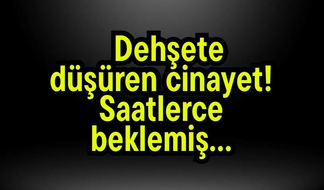 Dehşete düşüren cinayet! Saatlerce beklemiş…