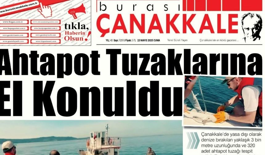 Burası Çanakkale Gazetesi 23 Mayıs Cuma
