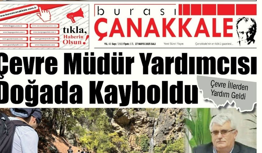 Burası Çanakkale Gazetesi 27 Mayıs Salı