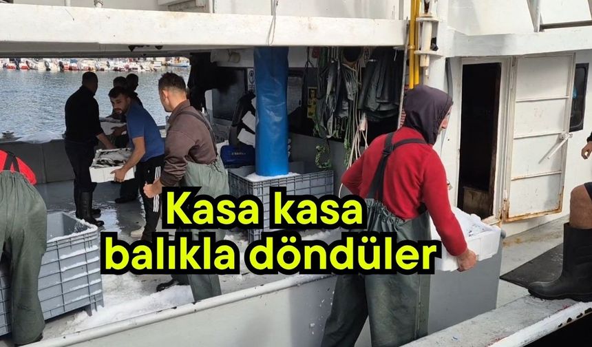 Kasa kasa balıkla döndüler (Video)