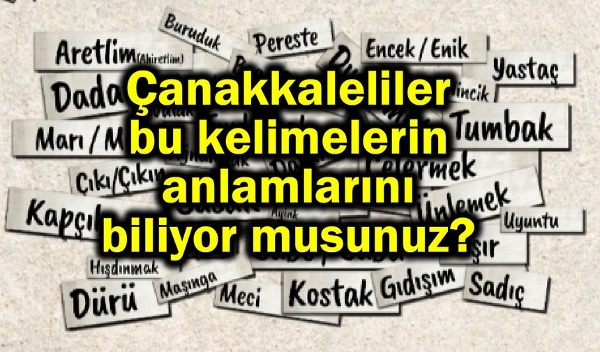 Çanakkaleliler bu kelimelerin anlamlarını biliyor musunuz?