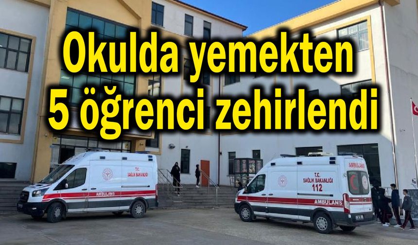 Okula getirilen yemekten 5 öğrenci zehirlendi