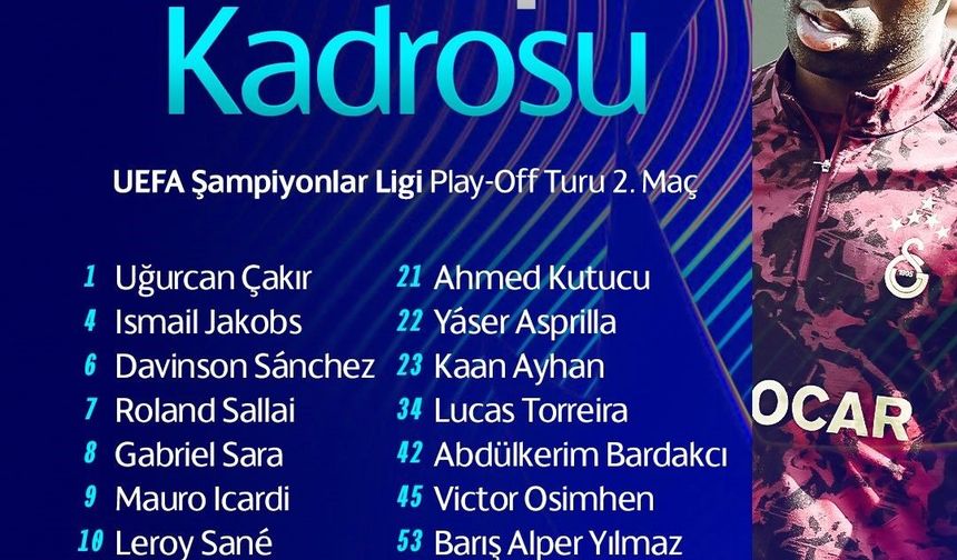 Galatasaray'ın Juventus maçı kadrosu belli oldu
