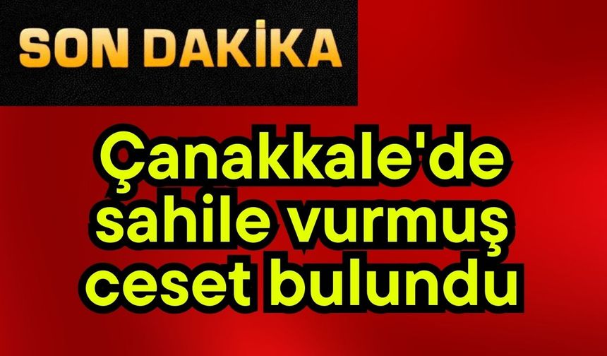 Çanakkale'de sahile vurmuş ceset bulundu