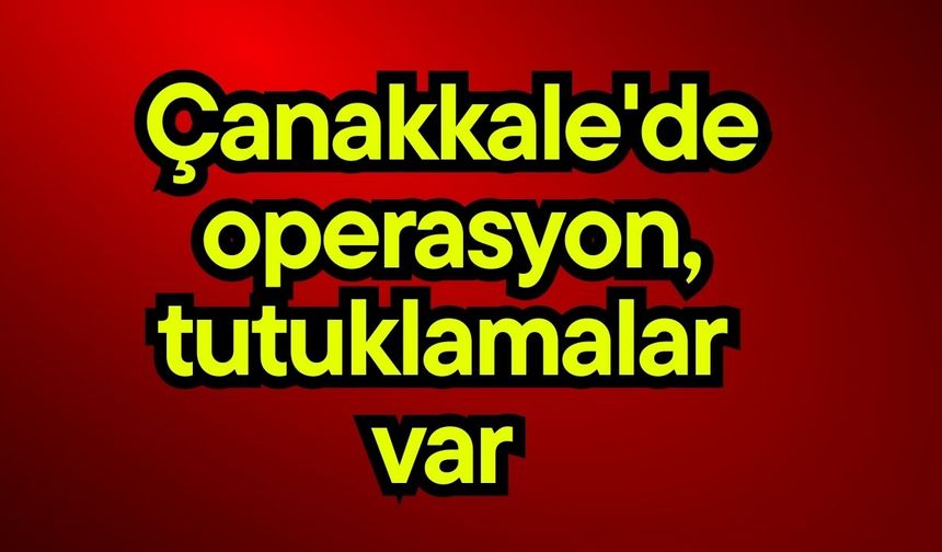Çanakkale'de operasyon, tutuklamalar var