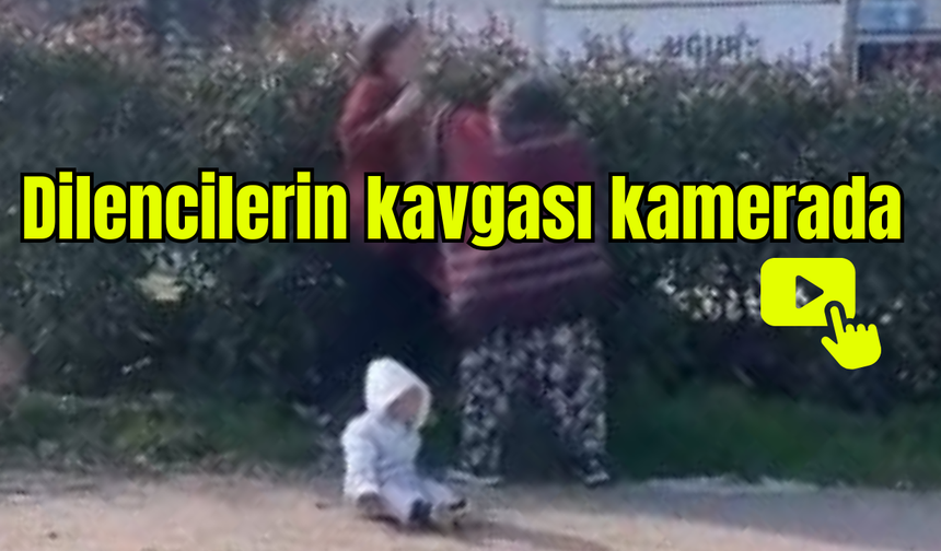 Dilencilerin kavgası kamerada: Kucağındaki bebek yere düştü