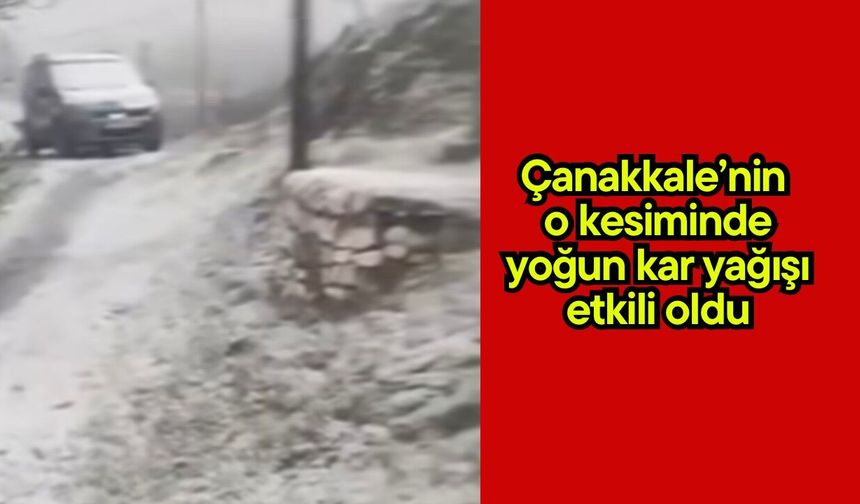 Çanakkale’nin  o kesiminde yoğun kar yağışı etkili oldu
