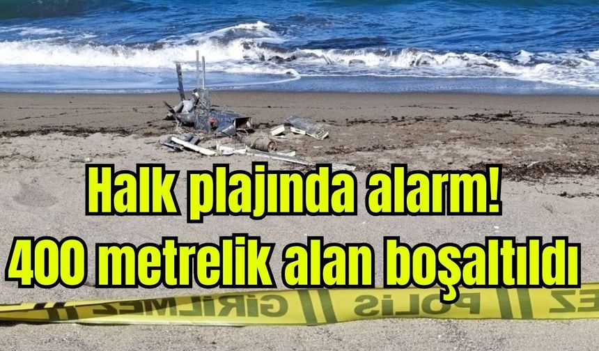 Halk plajında alarm! 400 metrelik alan boşaltıldı (Video)