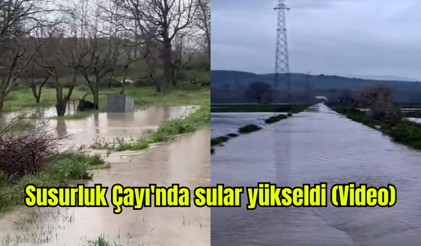 Susurluk Çayı'nda sular yükseldi (Video)