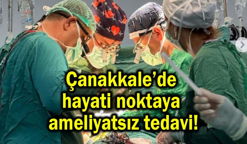 Çanakkale’de hayati noktaya ameliyatsız tedavi!
