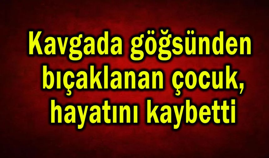 Kavgada göğsünden bıçaklanan çocuk hayatını kaybetti