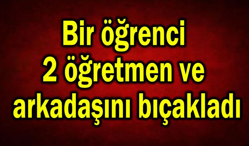 Bir öğrenci 2 öğretmen ve arkadaşını bıçakladı