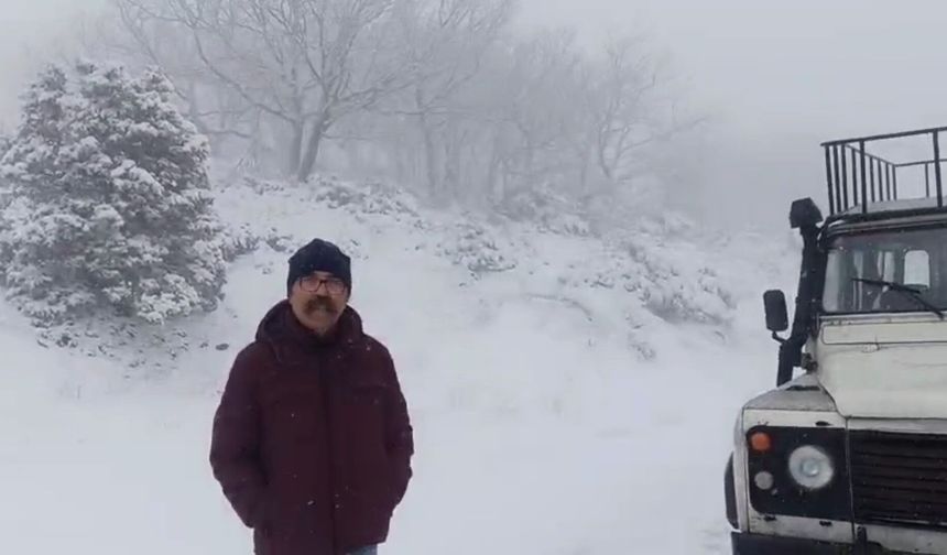 Bahar Beklerken Kar Geldi! Ganos’ta Kar Kalınlığı 10 Santime Ulaştı