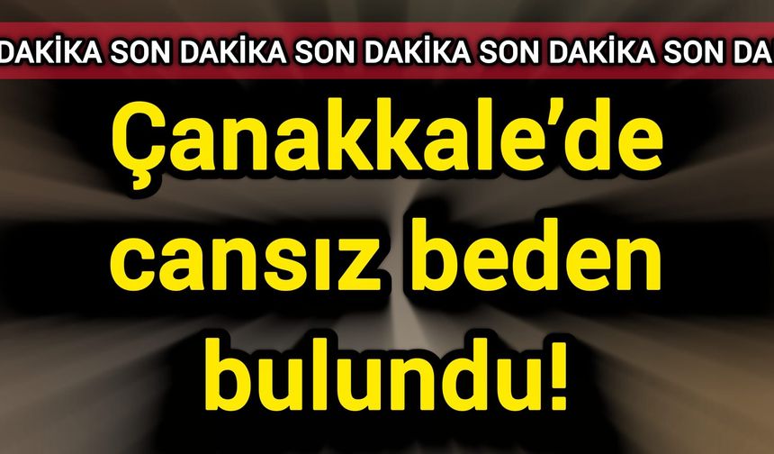Son Dakika: Çanakkale’de cansız beden bulundu!