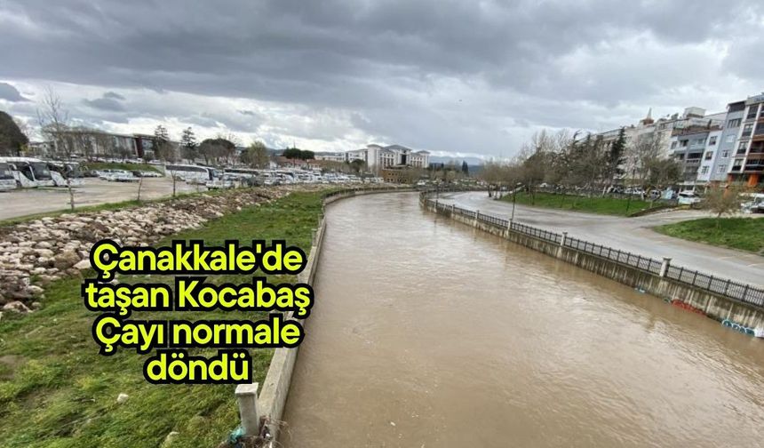 Çanakkale'de taşan Kocabaş Çayı normale döndü (Video)