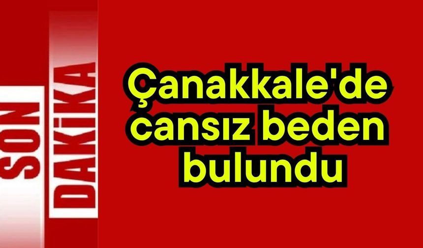 Çanakkale'de cansız beden bulundu