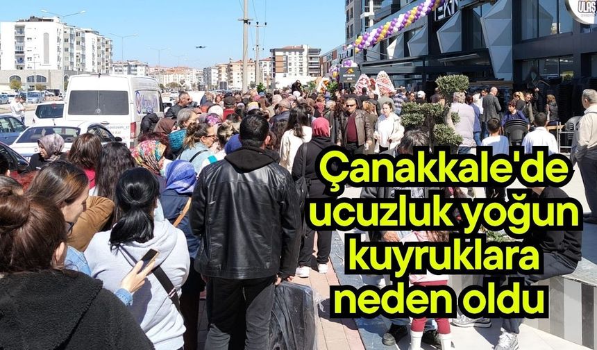 Çanakkale'de ucuzluk yoğun kuyruklara neden oldu ( Video)